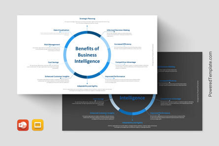 Business Intelligence Benefits Diagram for Presentations, Theme Google Slides, 14292, Modèles commerciaux — PoweredTemplate.com