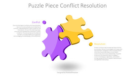 Puzzle Piece Conflict Resolution Presentation Template, 슬라이드 2, 14297, 3D — PoweredTemplate.com