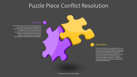 Puzzle Piece Conflict Resolution Presentation Template, スライド 3, 14297, 3D — PoweredTemplate.com