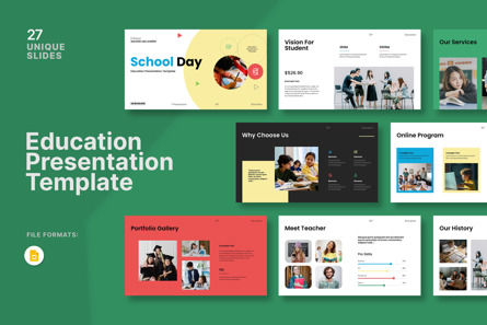 School Day Googleslide Presentation Template, Googleスライドのテーマ, 14306, Education & Training — PoweredTemplate.com