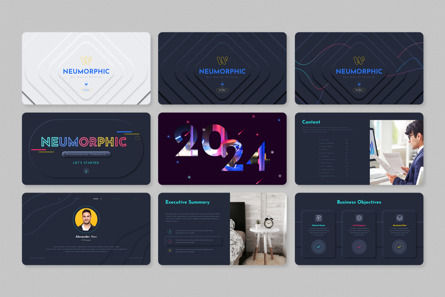 Newmorphic Google Slides Presentation Template, Folie 2, 14316, Business — PoweredTemplate.com