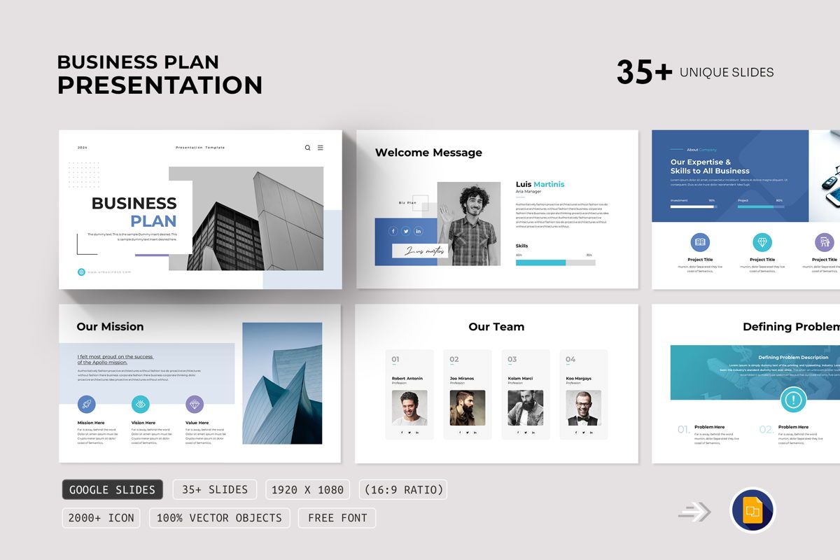 Business Plan Google Slides Presentation Template | Presentation ...