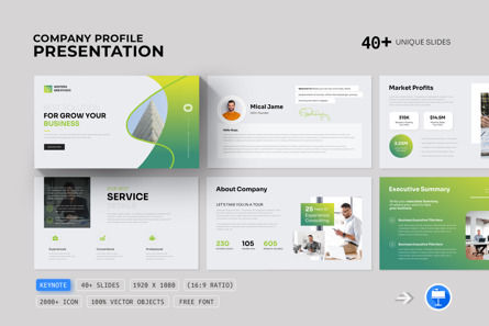 Company Profile Keynote Presentation Template, Keynote-Vorlage, 14335, Business — PoweredTemplate.com