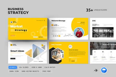 Business Strategy Keynote Presentation Template, 苹果主题演讲模板, 14341, 商业 — PoweredTemplate.com