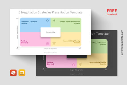 Free 5 Negotiation Strategies Presentation Template, 無料 Googleスライドのテーマ, 14345, ビジネスコンセプト — PoweredTemplate.com