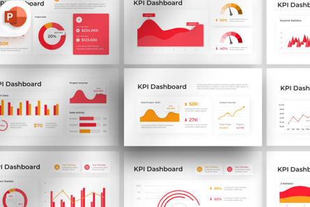 KPI Dashboard Modern Clean - PowerPoint Template, PowerPoint Template, 14364, Business — PoweredTemplate.com