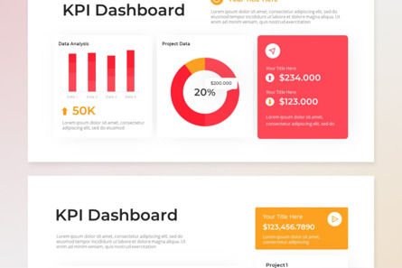 KPI Dashboard Modern Clean - PowerPoint Template, Slide 4, 14364, Business — PoweredTemplate.com