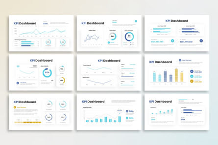 KPI Dashboard Chart - PowerPoint Template, Diapositiva 3, 14365, Negocios — PoweredTemplate.com