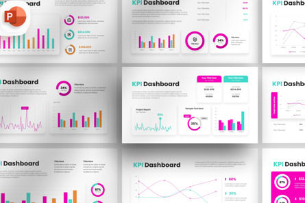 KPI Dashboard Infographic - PowerPoint Template, PowerPointテンプレート, 14366, ビジネス — PoweredTemplate.com