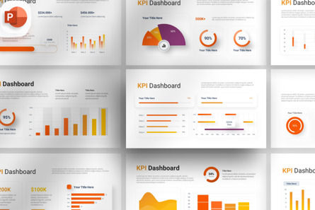 KPI Dashboard Report - PowerPoint Template, PowerPoint-sjabloon, 14367, Bedrijf — PoweredTemplate.com