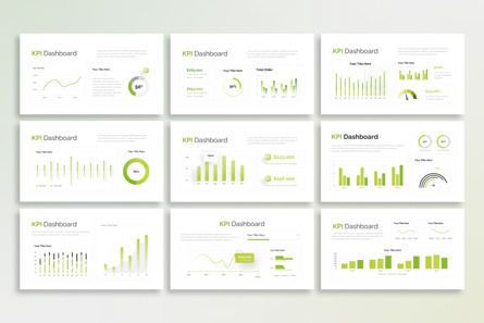 Green Fresh KPI Dashboard - PowerPoint Template, Diapositiva 3, 14368, Negocios — PoweredTemplate.com