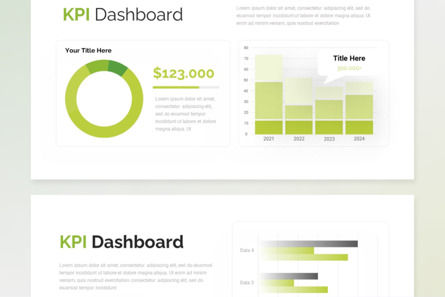 Green Fresh KPI Dashboard - PowerPoint Template, Diapositiva 4, 14368, Negocios — PoweredTemplate.com