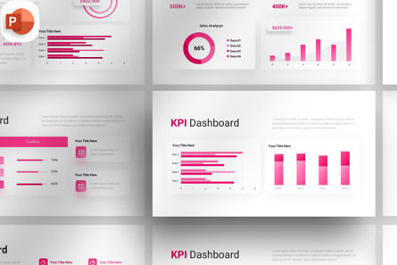 Company KPI Dashboard - PowerPoint Template, PowerPoint-sjabloon, 14370, Bedrijf — PoweredTemplate.com