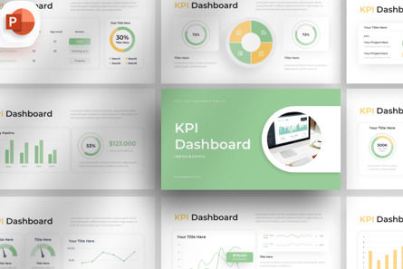 Modern Soft KPI Dashboard - PowerPoint Template, PowerPoint Template, 14379, Business — PoweredTemplate.com