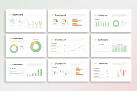 Modern Soft KPI Dashboard - PowerPoint Template, Slide 3, 14379, Business — PoweredTemplate.com