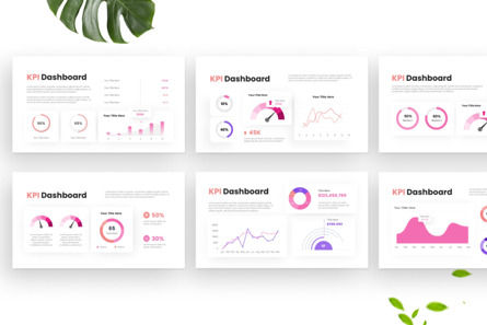 Simple Pink KPI Dashboard - PowerPoint Template, スライド 3, 14380, ビジネス — PoweredTemplate.com