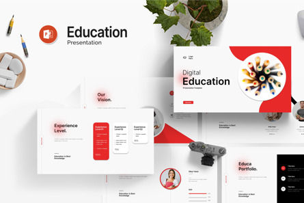 Education PowerPoint Template, PowerPointテンプレート, 14384, Education & Training — PoweredTemplate.com
