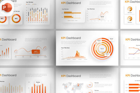 Elegant KPI Dashboard - PowerPoint Template, PowerPoint-sjabloon, 14385, Bedrijf — PoweredTemplate.com