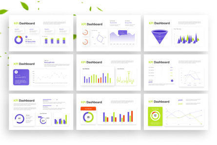 Blue Green Dazzle KPI Dashboard - PowerPoint Template, 幻灯片 2, 14386, 商业 — PoweredTemplate.com