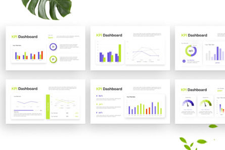 Blue Green Dazzle KPI Dashboard - PowerPoint Template, スライド 3, 14386, ビジネス — PoweredTemplate.com