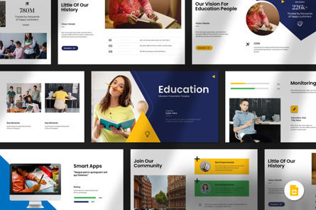 Education Googleslide Presentation Template, Google Presentaties-thema, 14387, Bedrijf — PoweredTemplate.com