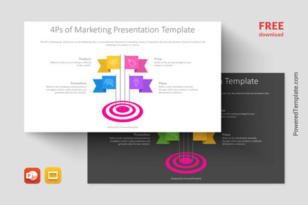 Free 4Ps of Marketing Presentation Template, Gratuit Theme Google Slides, 14403, Modèles commerciaux — PoweredTemplate.com