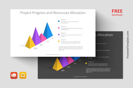 Free Project Progress and Resources Allocation Presentation Template, 무료 Google 슬라이드 테마, 14411, 3D — PoweredTemplate.com