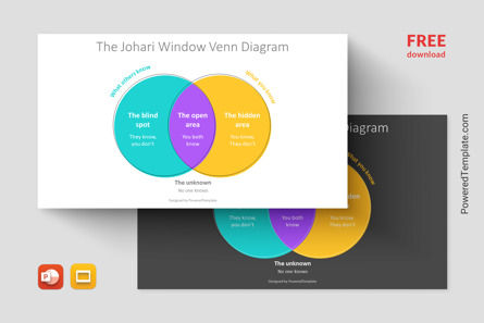 Free Johari Window Venn Diagram Presentation Template, 無料 Googleスライドのテーマ, 14413, ビジネスモデル — PoweredTemplate.com