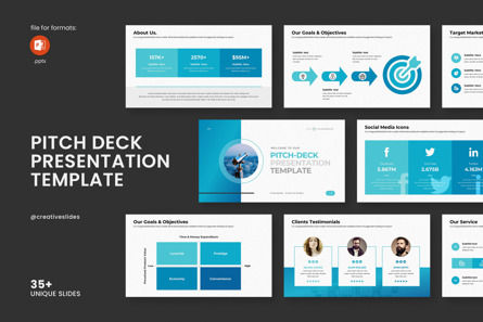 Pitch Deck PowerPoint Template, Modelo do PowerPoint, 14415, Negócios — PoweredTemplate.com