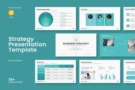 Business Strategy Google Slides Template, Google Presentaties-thema, 14416, Bedrijf — PoweredTemplate.com
