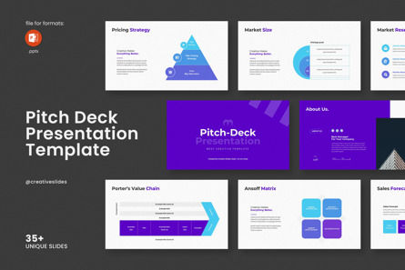 Pitch Deck PowerPoint Template, Modello PowerPoint, 14418, Lavoro — PoweredTemplate.com