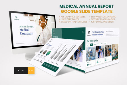 Medical Annual Report Google Slide Template, Google Slides Theme, 14419, Business — PoweredTemplate.com