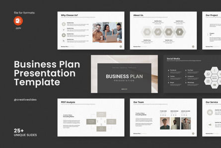 Business Plan PowerPoint Template, Plantilla de PowerPoint, 14424, Negocios — PoweredTemplate.com
