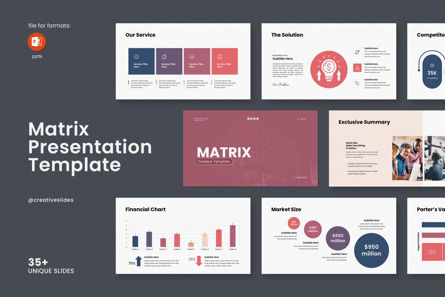 Matrix PowerPoint Template, PowerPoint-sjabloon, 14425, Bedrijf — PoweredTemplate.com