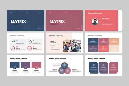 Matrix PowerPoint Template, Dia 5, 14425, Bedrijf — PoweredTemplate.com