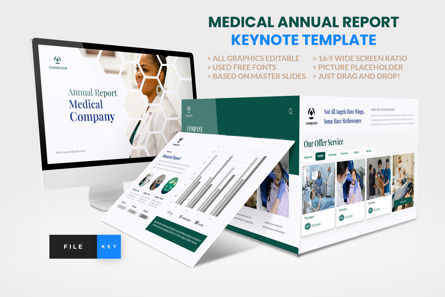 Medical Annual Report Keynote Template, Modelo do Keynote da Apple, 14426, Negócios — PoweredTemplate.com