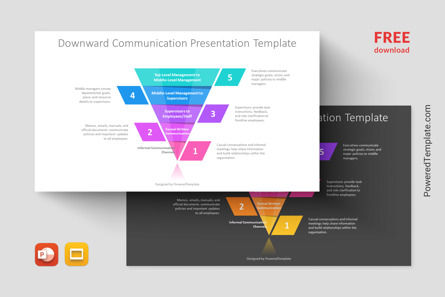 Free Downward Communication Model Presentation Template, Gratuit Theme Google Slides, 14434, Modèles commerciaux — PoweredTemplate.com