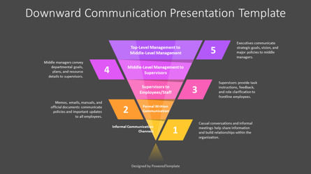 Free Downward Communication Model Presentation Template, Slide 3, 14434, Business Models — PoweredTemplate.com