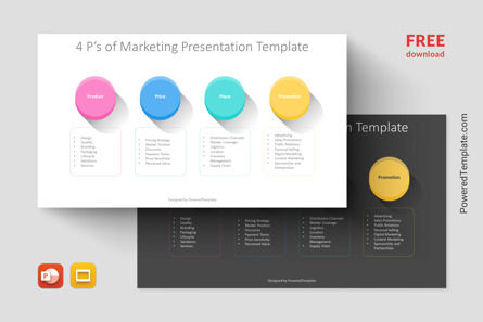 Free 4 P's of Marketing Presentation Template, Grátis Tema do Google Slides, 14435, 3D — PoweredTemplate.com