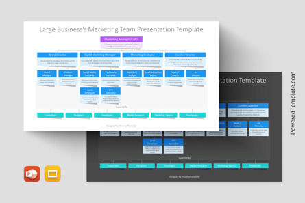Large Business's Marketing Team Presentation Template, Google Presentaties-thema, 14475, Organisatorische Grafieken — PoweredTemplate.com