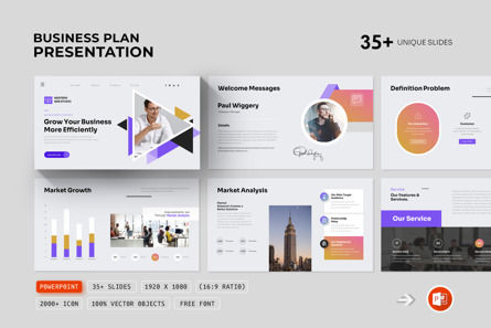 Business Plan PowerPoint Presentation Template, PowerPoint-sjabloon, 14484, Bedrijf — PoweredTemplate.com