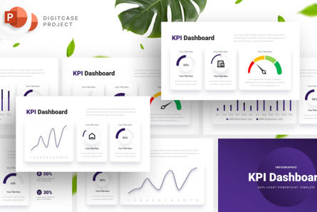 Plain Purple KPI Dashboard - PowerPoint Template, PowerPoint-Vorlage, 14496, Business — PoweredTemplate.com