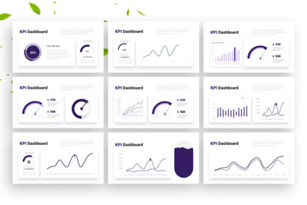 Plain Purple KPI Dashboard - PowerPoint Template, Folie 2, 14496, Business — PoweredTemplate.com
