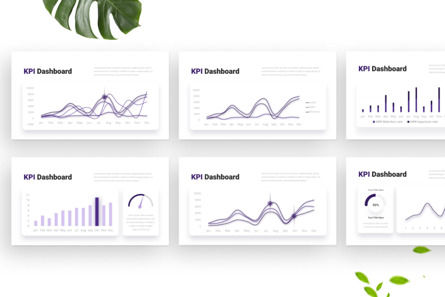 Plain Purple KPI Dashboard - PowerPoint Template, Folie 3, 14496, Business — PoweredTemplate.com