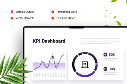 Plain Purple KPI Dashboard - PowerPoint Template, Folie 4, 14496, Business — PoweredTemplate.com