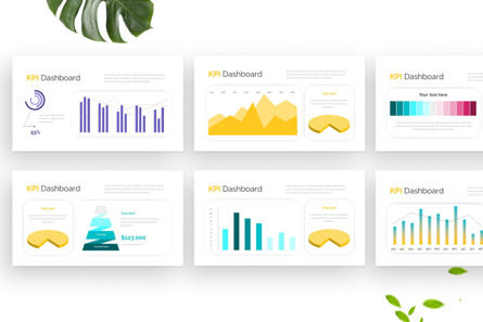 Colorful KPI Dashboard - PowerPoint Template, Diapositiva 3, 14498, Negocios — PoweredTemplate.com