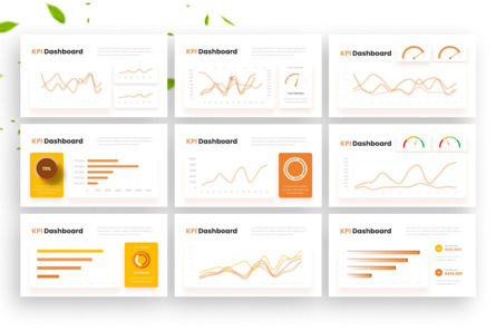 Basic Orange KPI Dashboard - PowerPoint Template, 슬라이드 2, 14499, 비즈니스 — PoweredTemplate.com