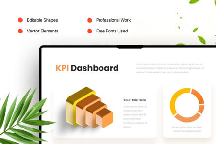 Basic Orange KPI Dashboard - PowerPoint Template, 슬라이드 4, 14499, 비즈니스 — PoweredTemplate.com