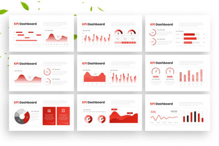 Modern Red KPI Dashboard - PowerPoint Template, 슬라이드 2, 14500, 비즈니스 — PoweredTemplate.com