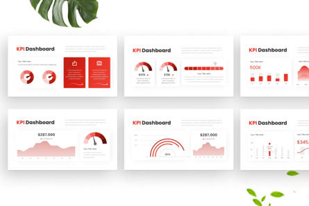 Modern Red KPI Dashboard - PowerPoint Template, 슬라이드 3, 14500, 비즈니스 — PoweredTemplate.com